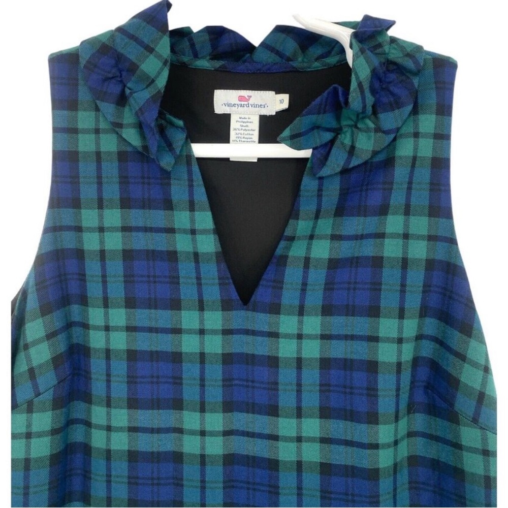 Vineyard Vines Blue and Green Plaid Midi Dress - Picture 6 of 7
